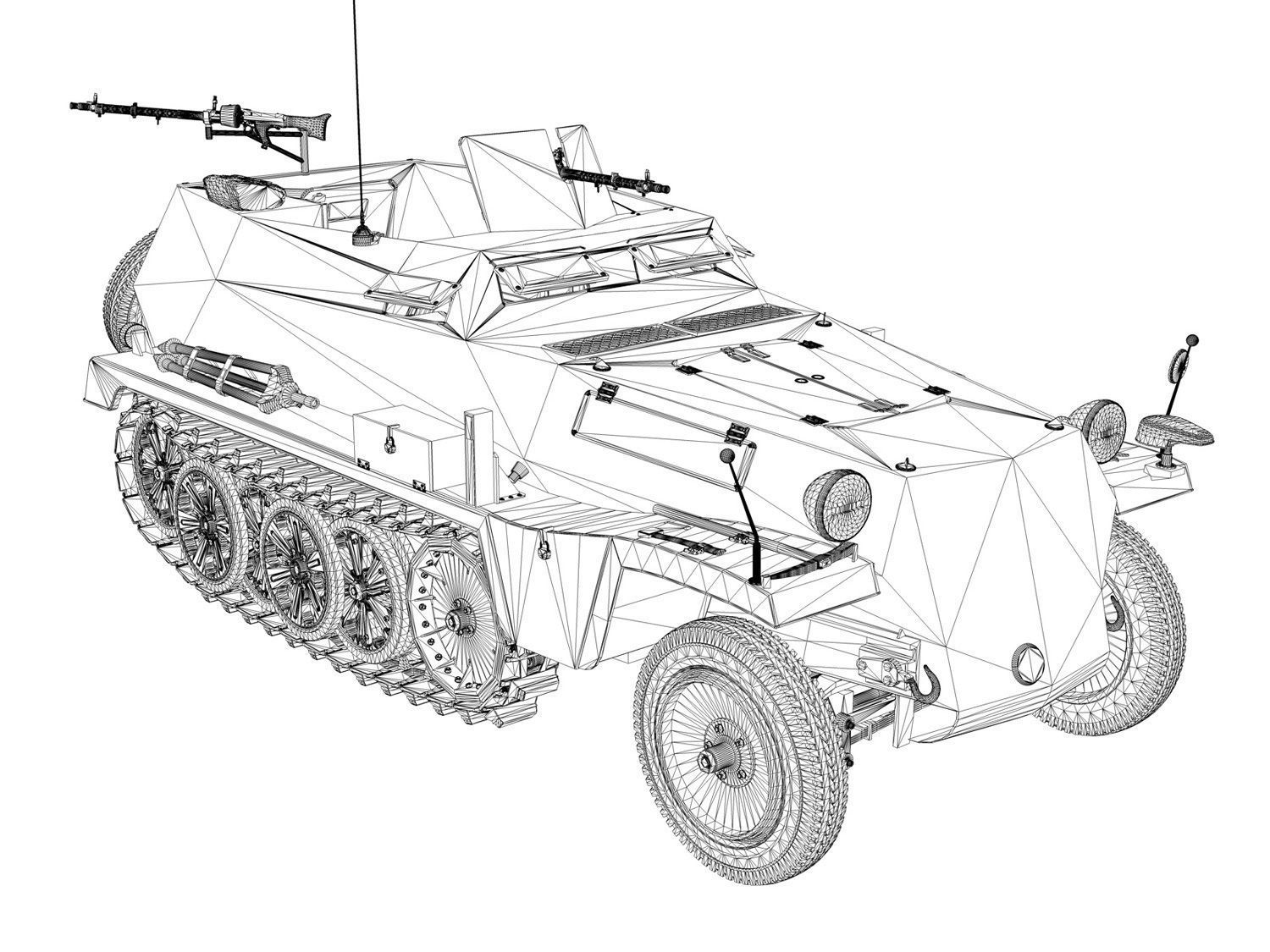 SDKFZ 250 - Halftruck - 24PD 3D model_12