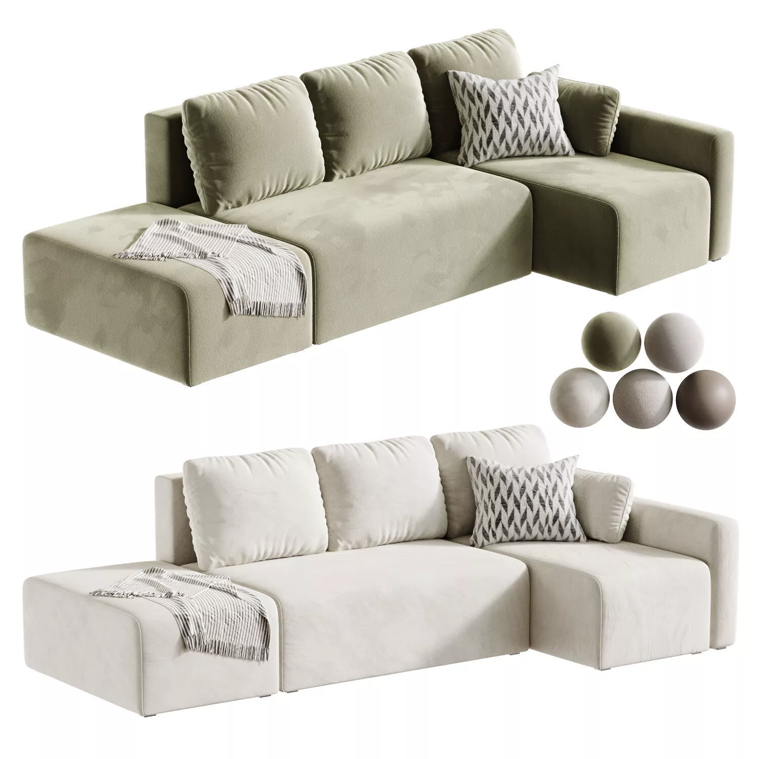 Corner sofa Kirmas 3 Chenille 3D model