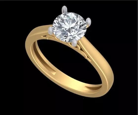 Round Solitaire Engagement Ring Jewelry Free 3D print model