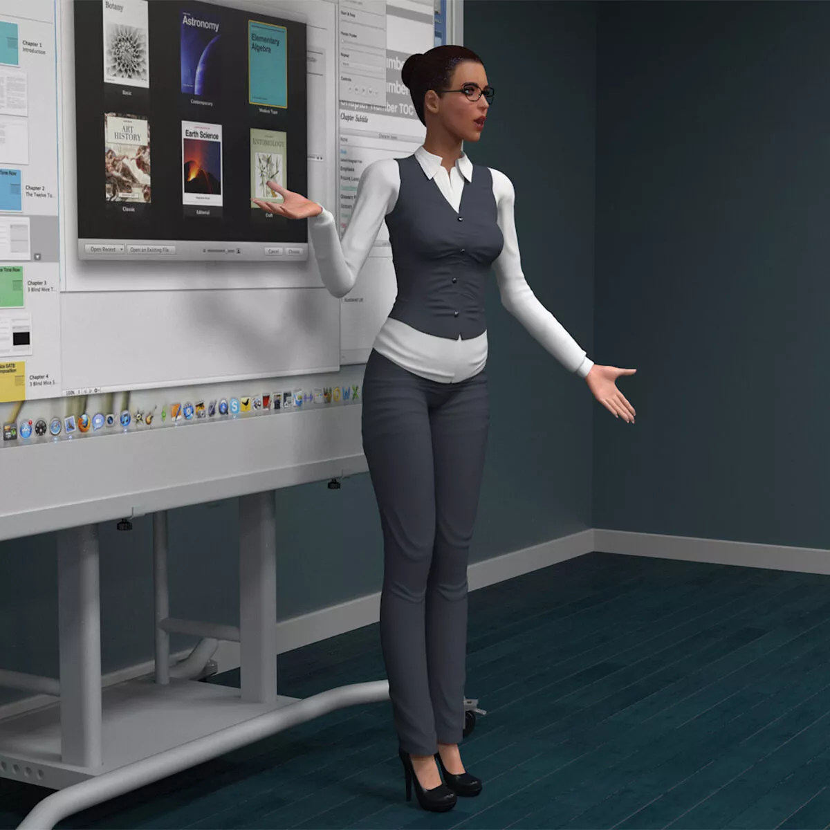 Professional Businesswoman Character Rigged for Maya 3D model