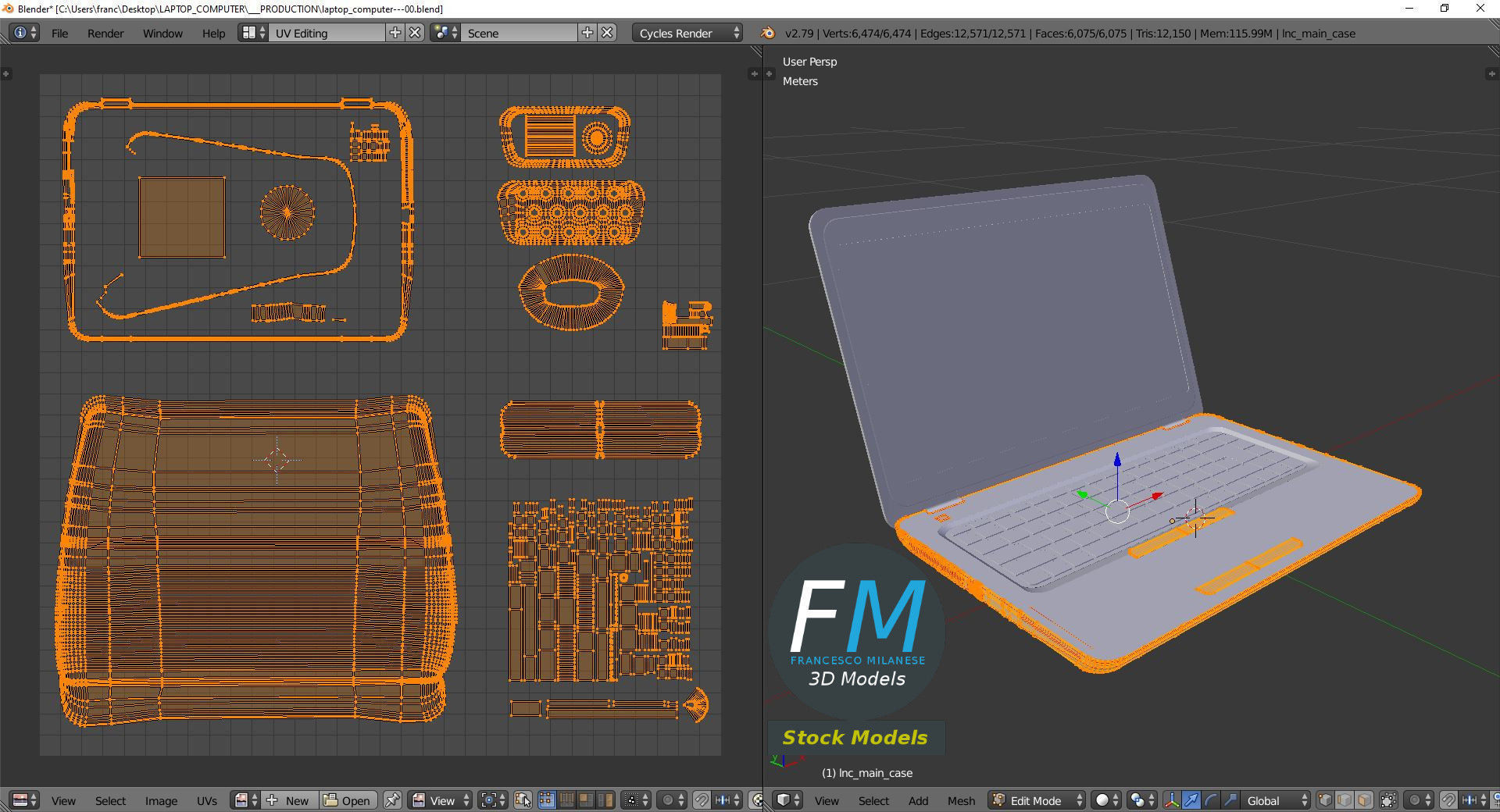 Laptop computer 3D model_10