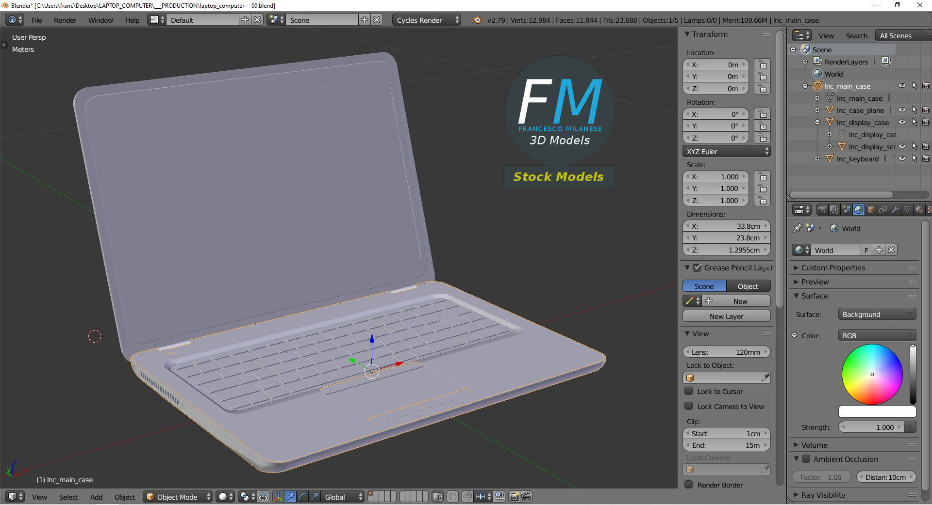 Laptop computer 3D model_9
