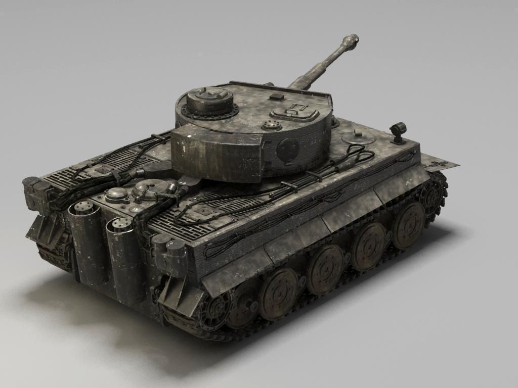 German Tiger Tank Free 3D model_4