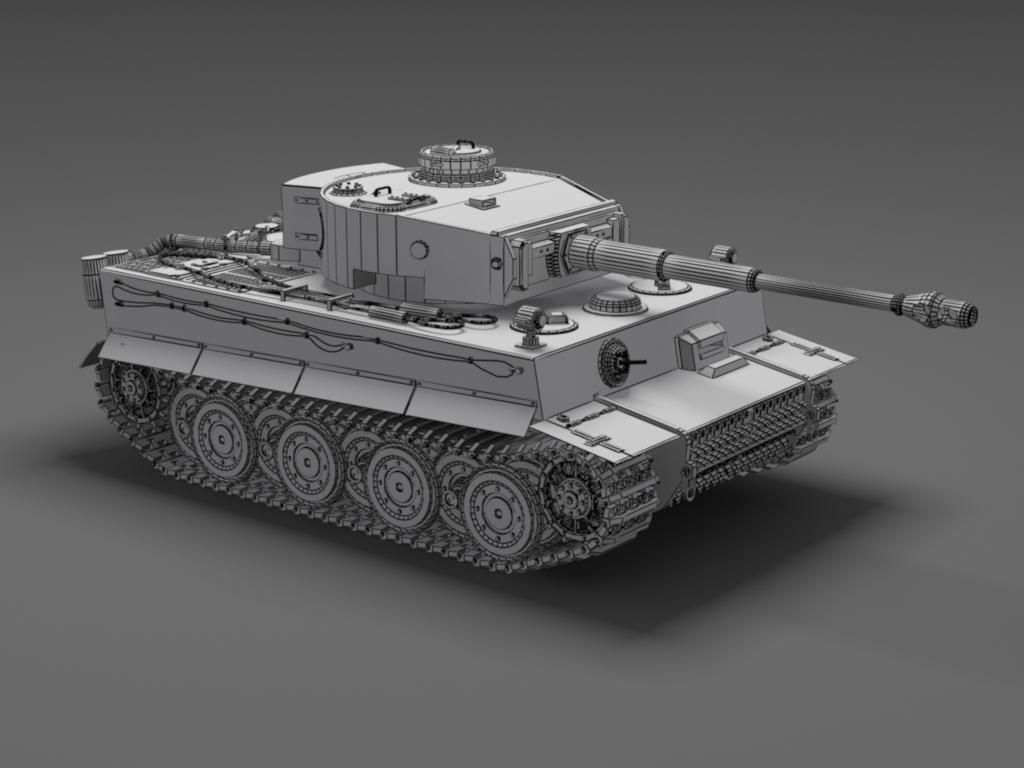 German Tiger Tank Free 3D model_6