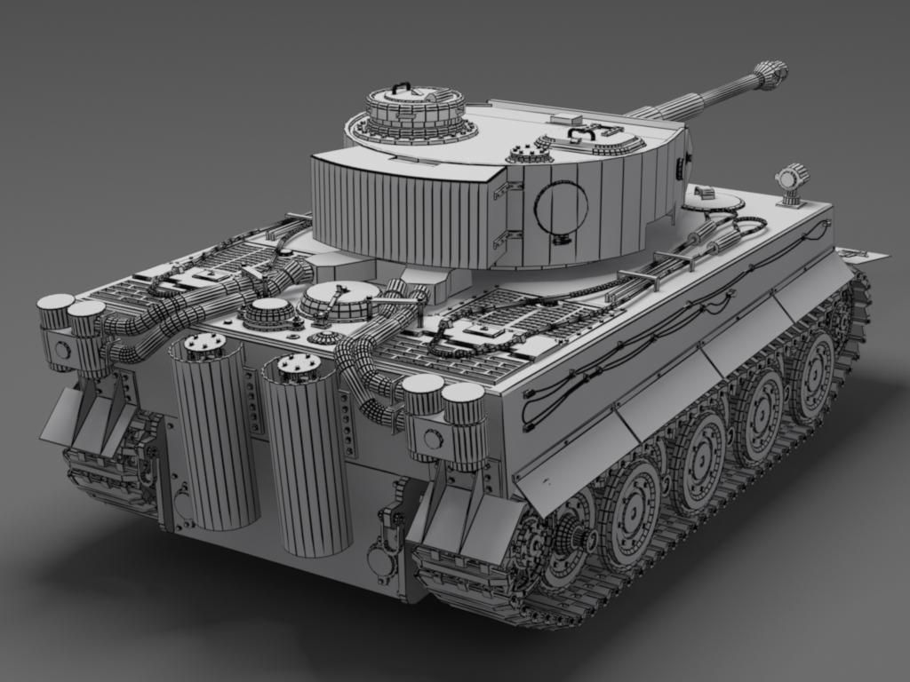 German Tiger Tank Free 3D model_7
