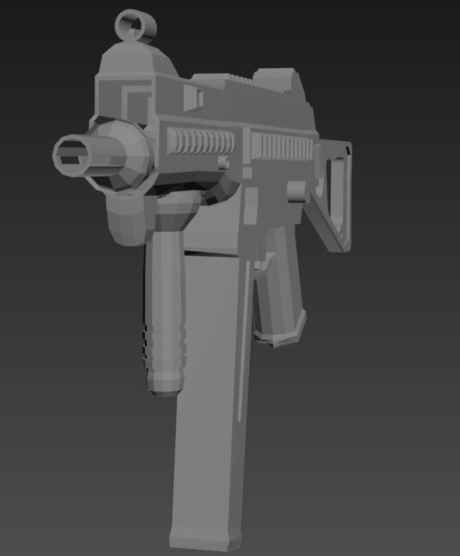 Weapon Guns Low-poly 3D model_2