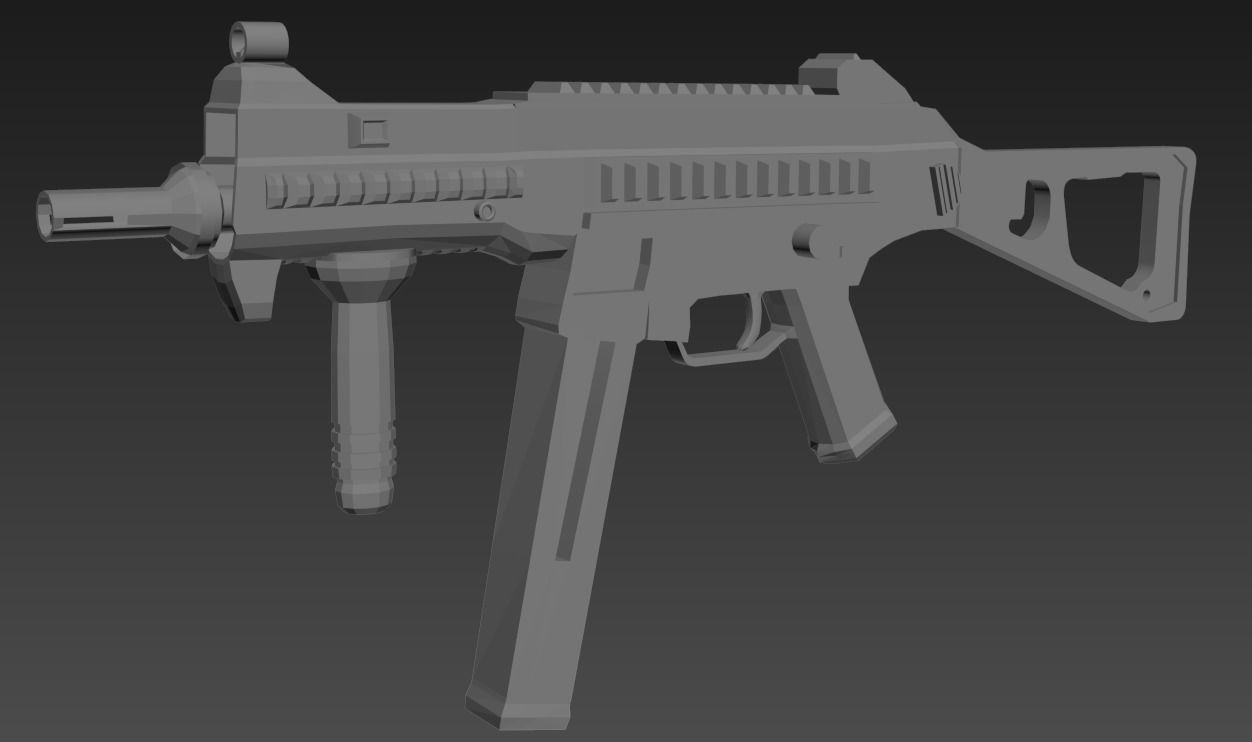 Weapon Guns Low-poly 3D model_1