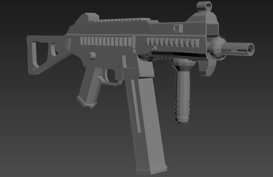 Weapon Guns Low-poly 3D model_0