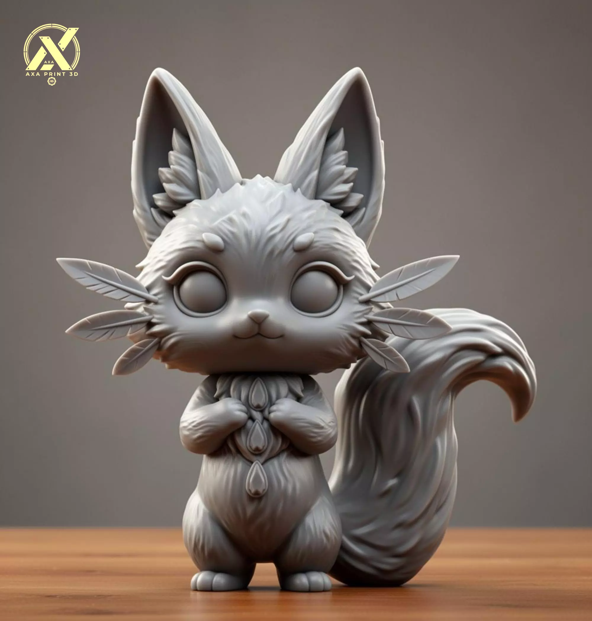 Frost Fox Forest Spirit - Cute Chibi 3D Printable STL 3D print model
