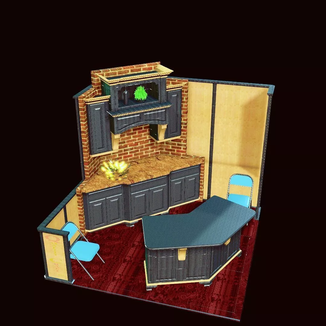 BAR SALON HOME FURNITURE CHAIR TABLE SHELF KITCHEN 3D print model