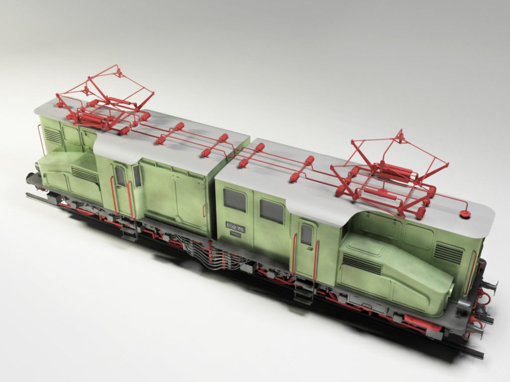 Prussian E92 Electric Locomotive Free 3D model_1