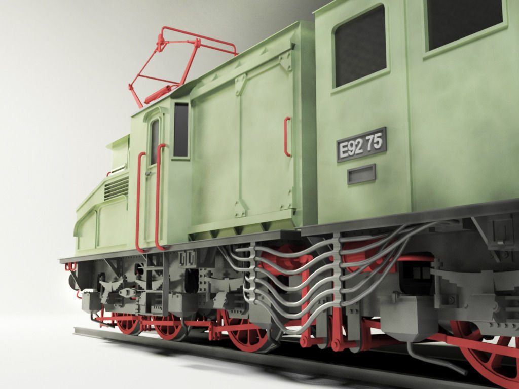 Prussian E92 Electric Locomotive Free 3D model_2