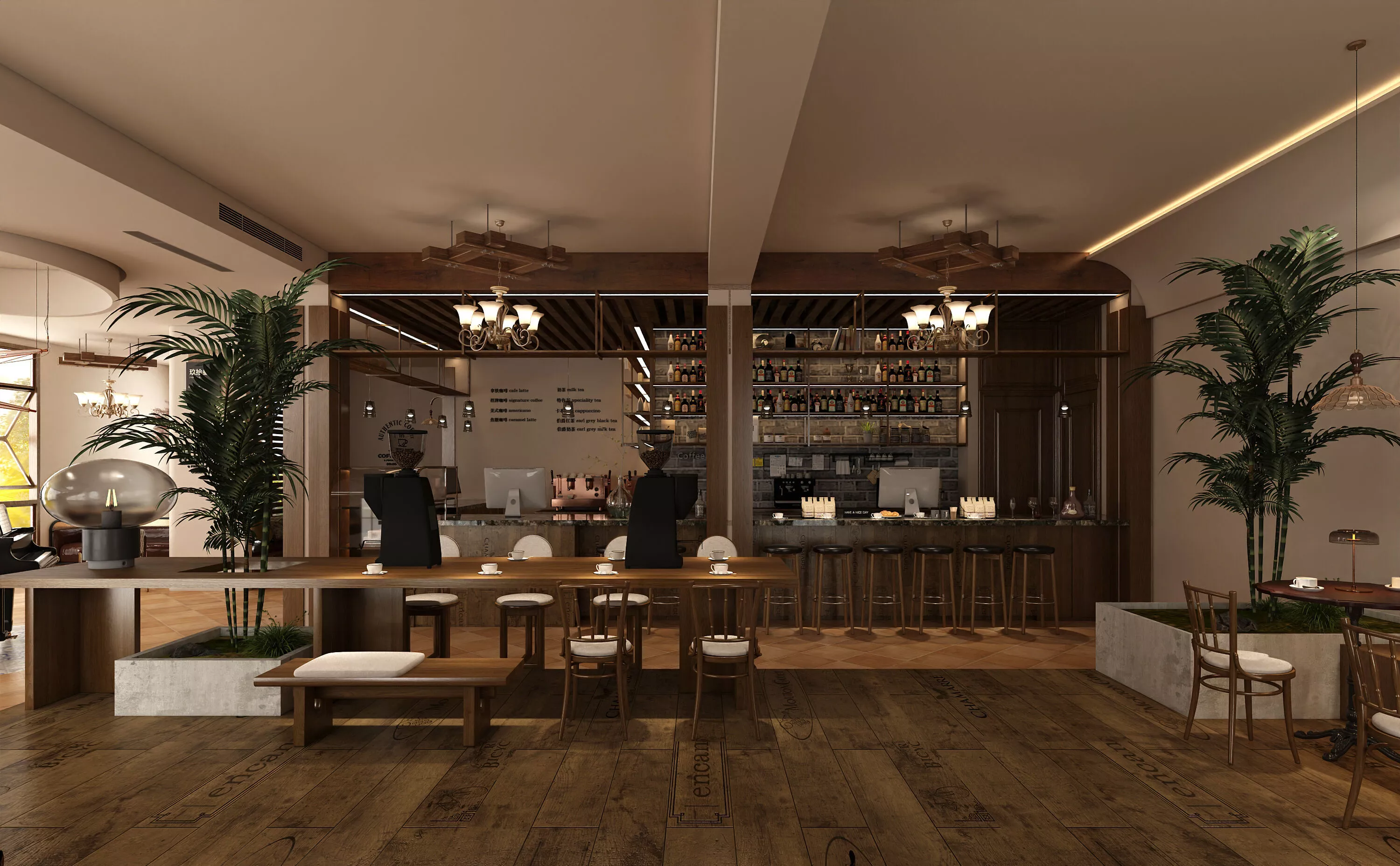 American retro restaurant-American retro coffee shop 3D model