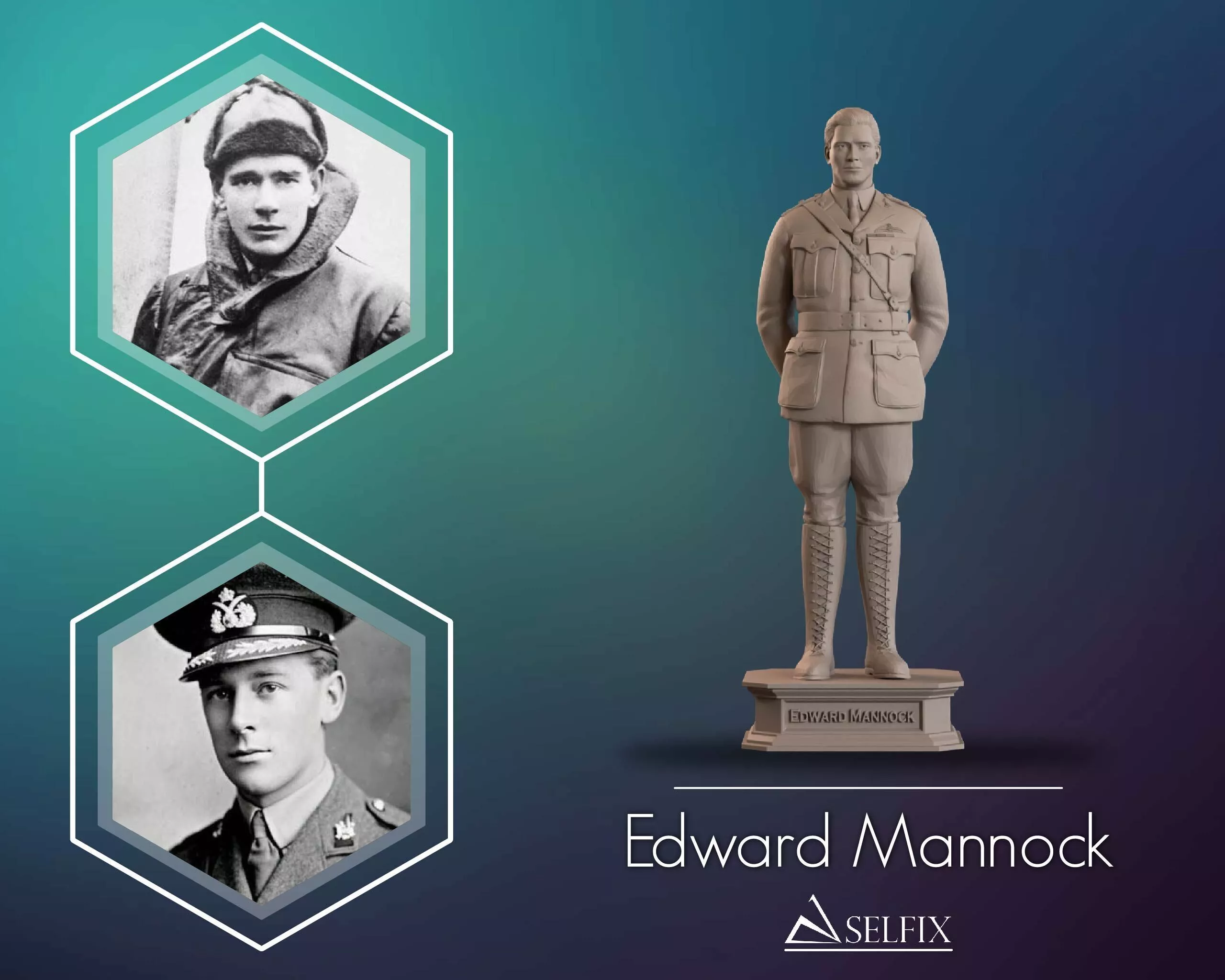 Edward Mannock Military Full Body Sculpture 3D print model