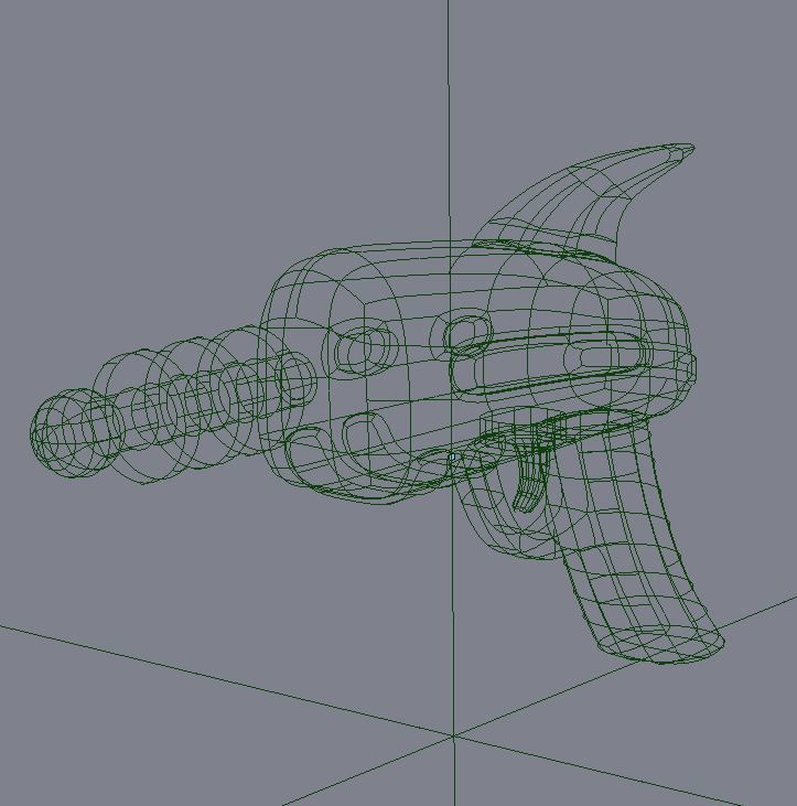 Retro-futuristic Laser Gun 3D model_4