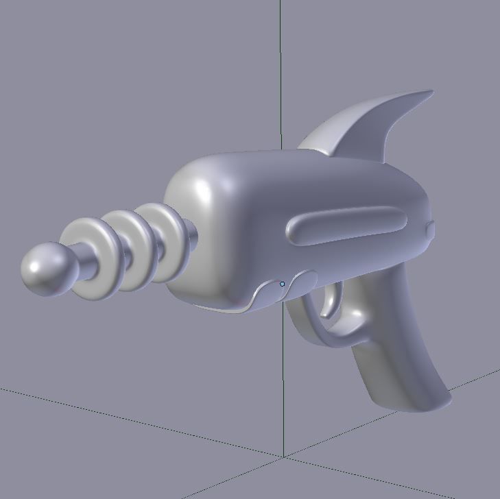 Retro-futuristic Laser Gun 3D model_3