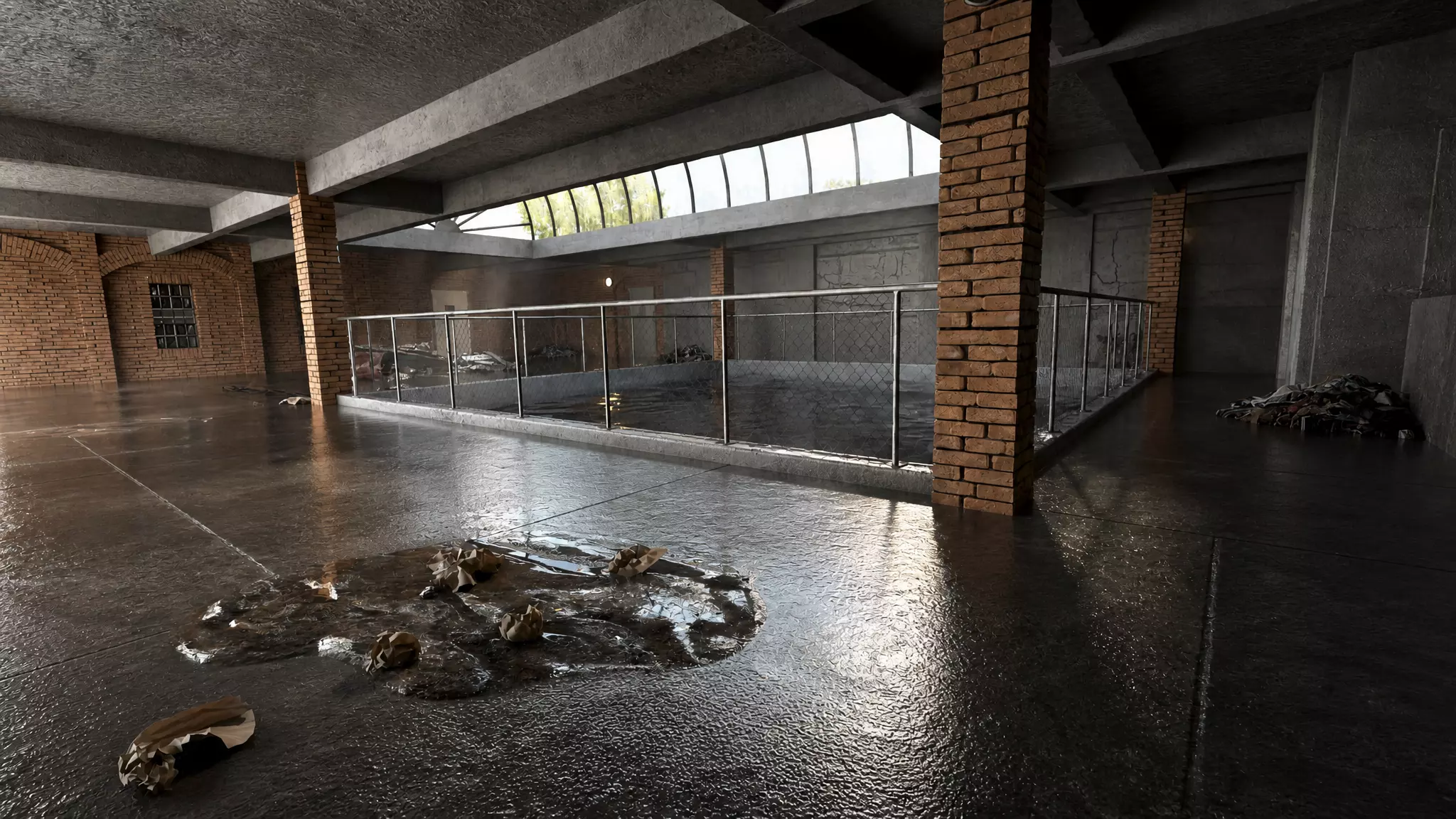 Photorealistic Abandoned Industrial Facility Indoor Pool 3D model