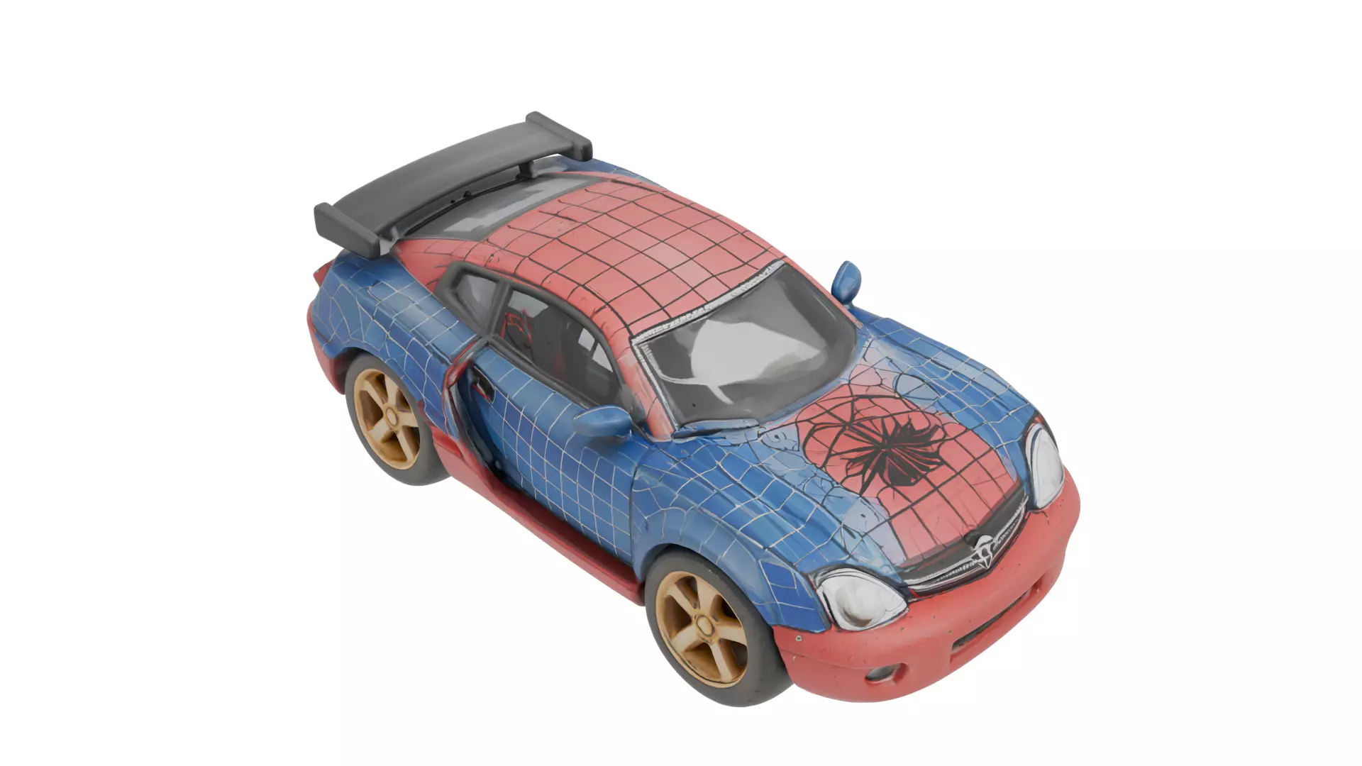 High Poly Spider Man Sports Car 3D Model STL 3MF Printable 3D print model