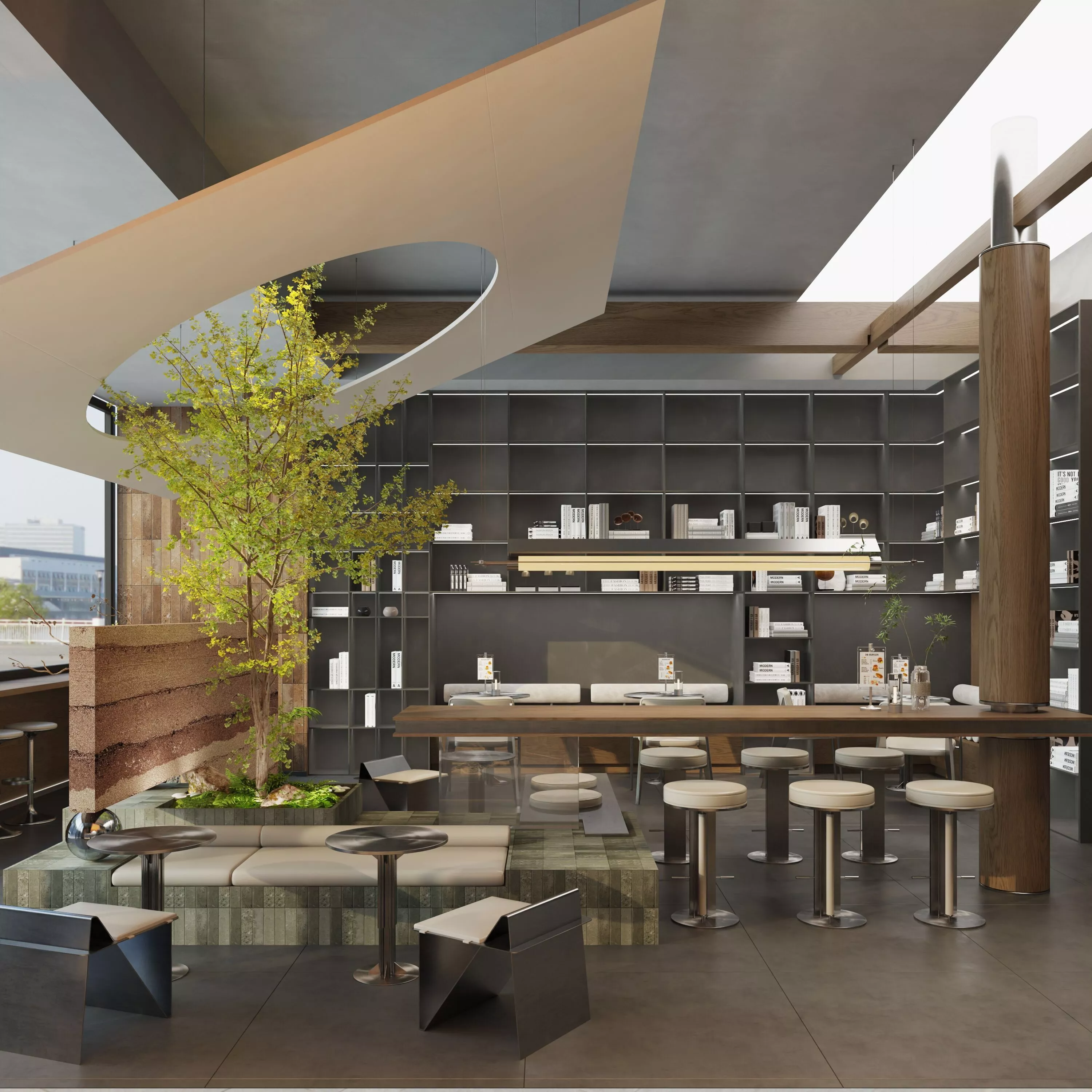 Interior Design of a Coffee Shop 3D model