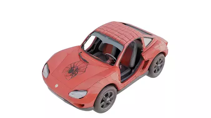 High Poly SpiderMan Classic Sports Car 3DModel STL 3MF Printable