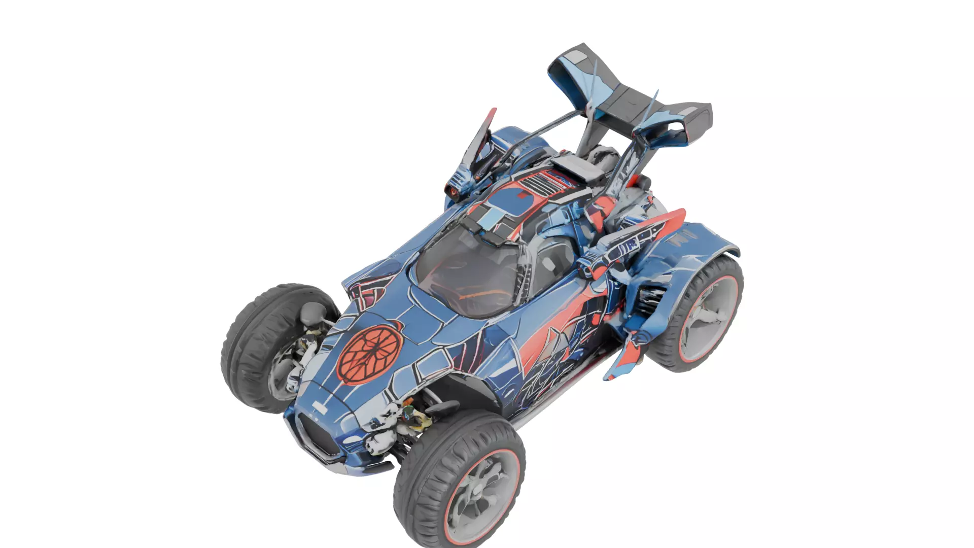 High Poly SpiderMan Classic Sports Car 3DModel STL 3MF Printable 3D print model