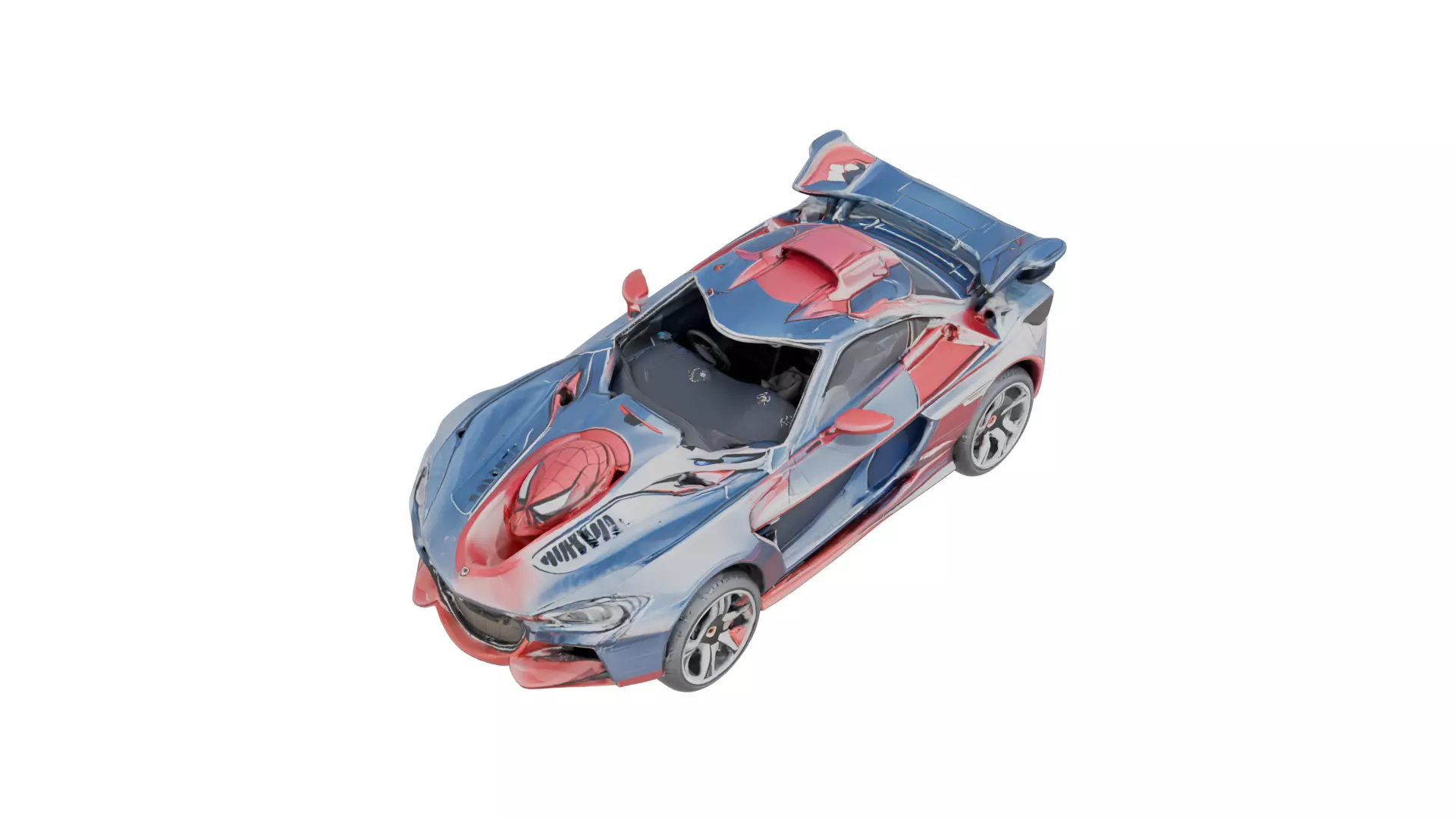 High Poly SpiderMan Classic Sports Car 3DModel STL 3MF Printable 3D print model