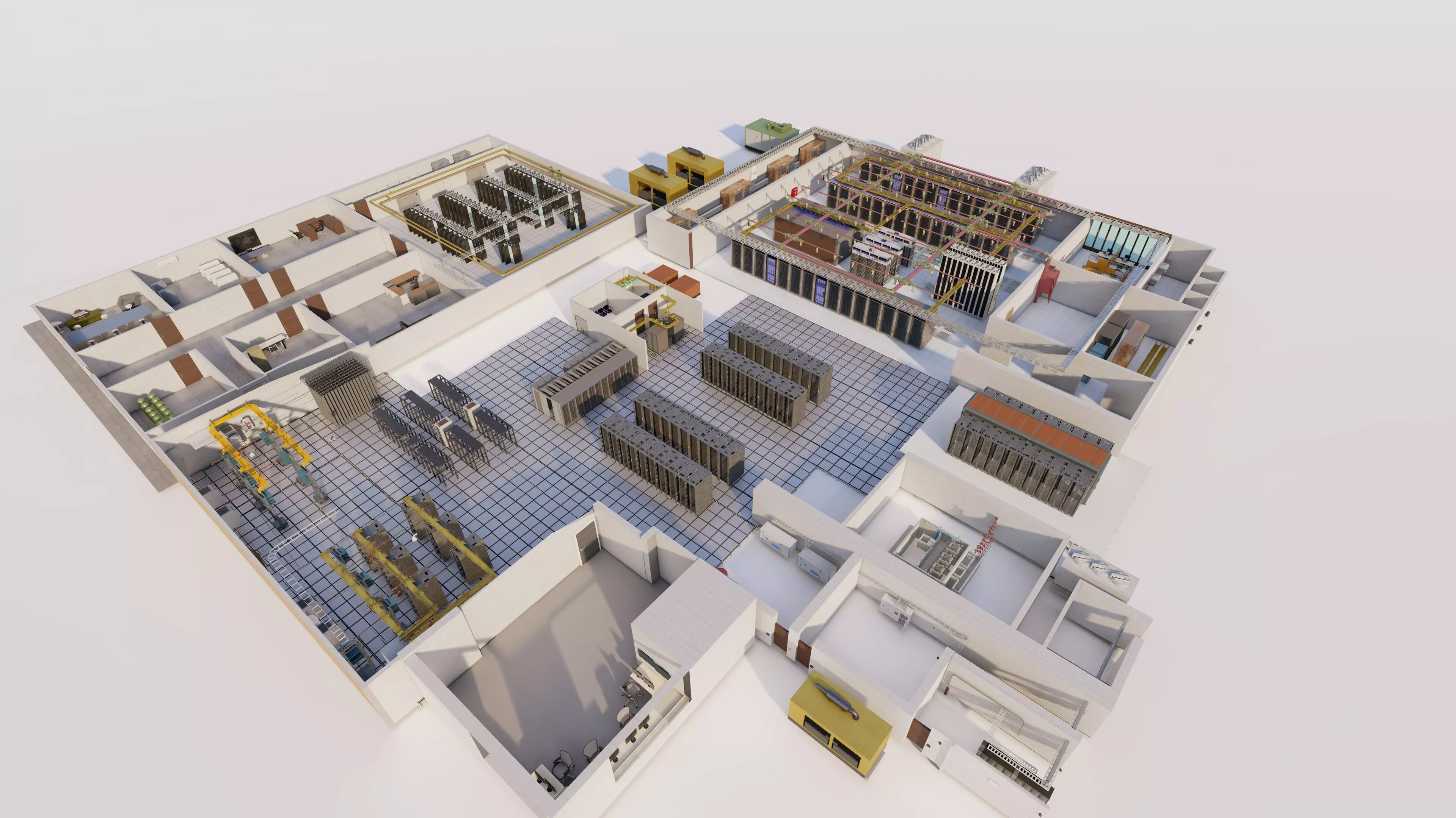 Data Center With Interior-Huge Data Center-Data Center 3D model