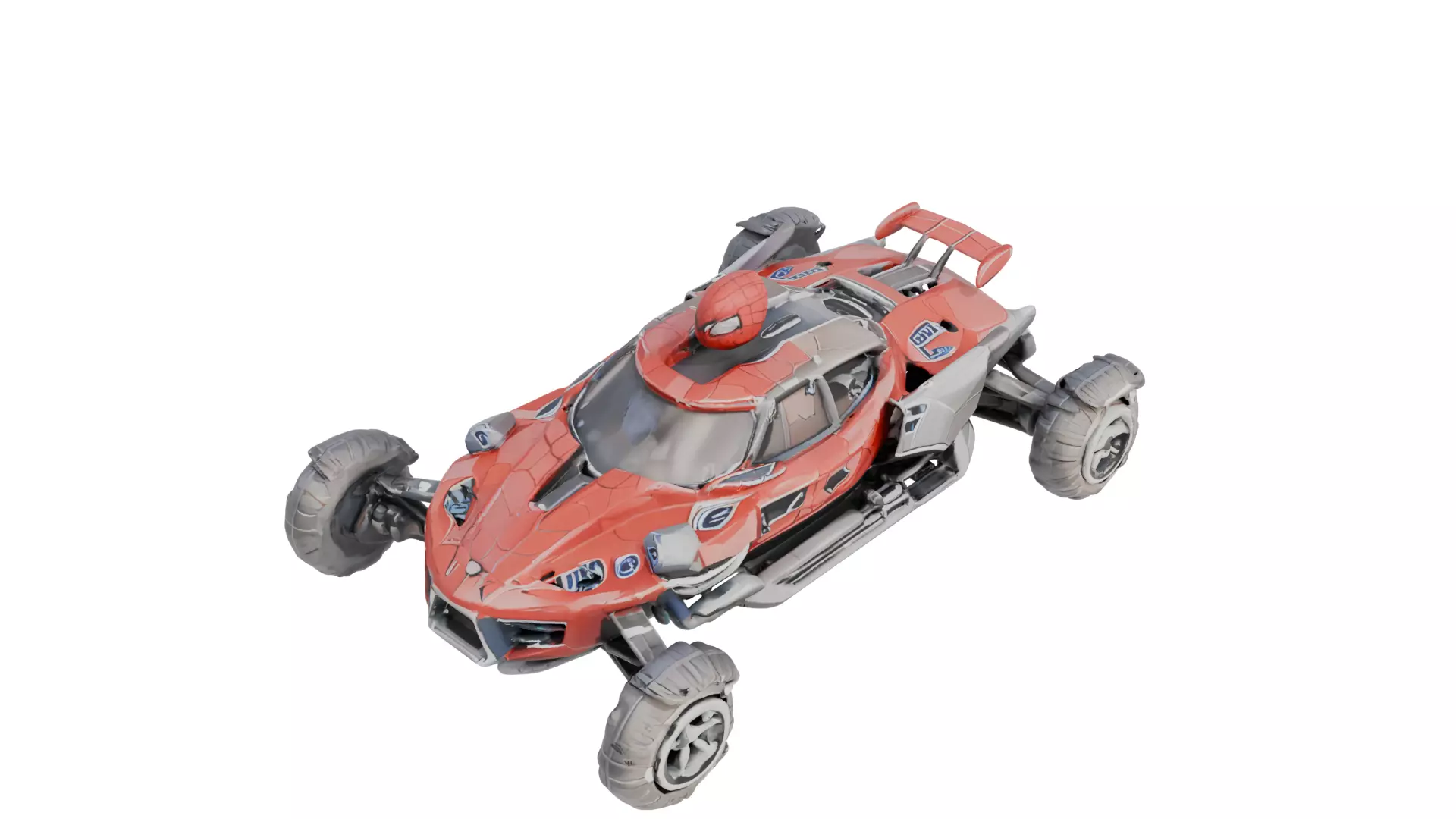 High Poly SpiderMan Classic Sports Car 3DModel STL 3MF Printable 3D print model