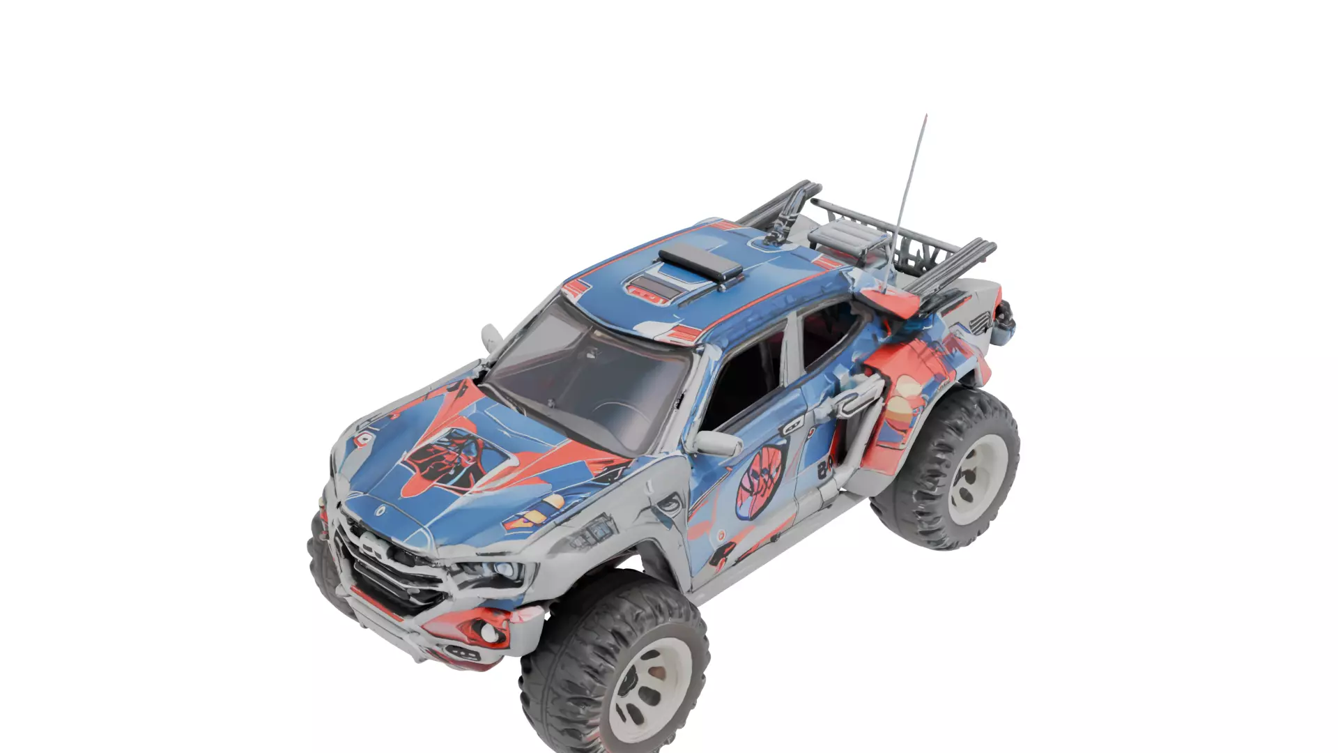 High Poly SpiderMan Classic Sports Car 3DModel STL 3MF Printable 3D print model