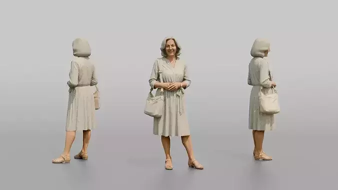 Dutch Grandmother in a Pastel Summer Dress
