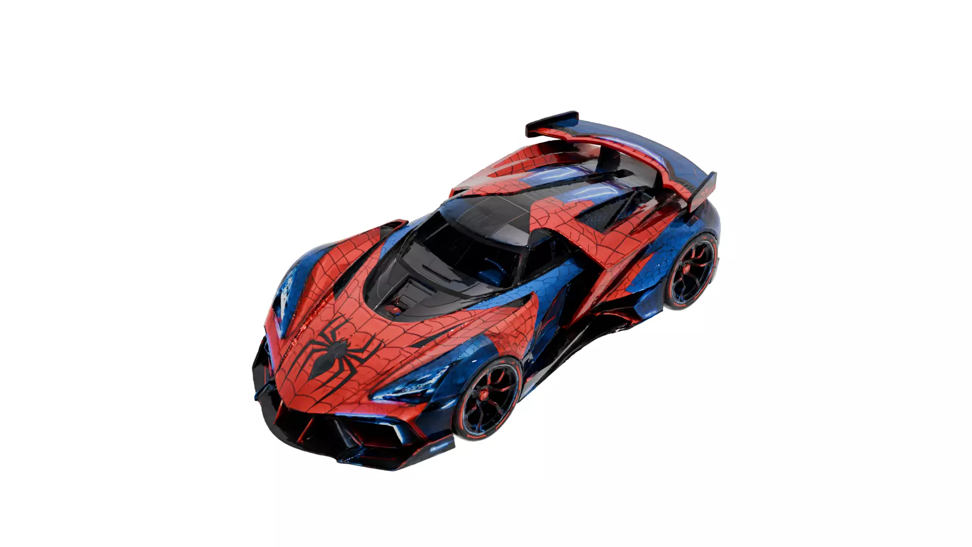 High Poly SpiderMan Classic Sports Car 3DModel STL 3MF Printable 3D print model
