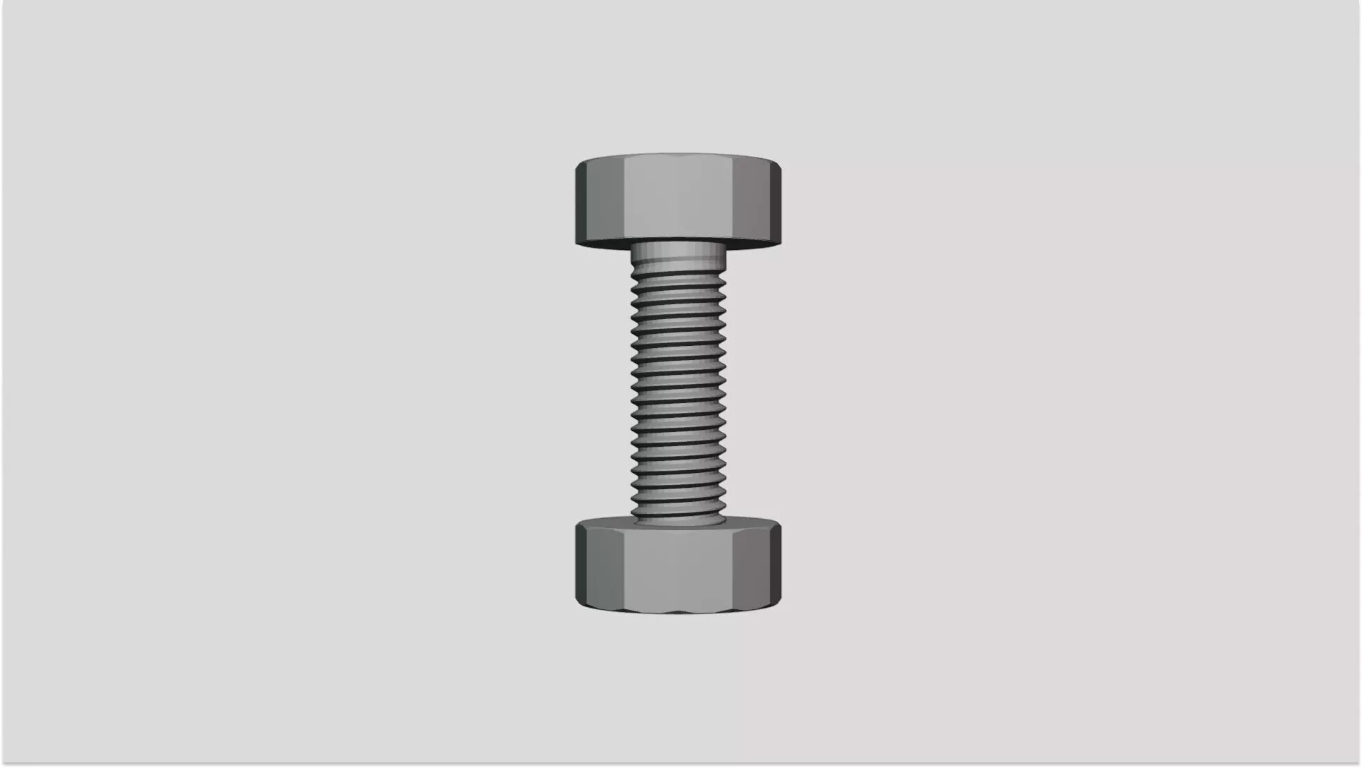 Bolt and Nut M12 x 45 mm 3D print model
