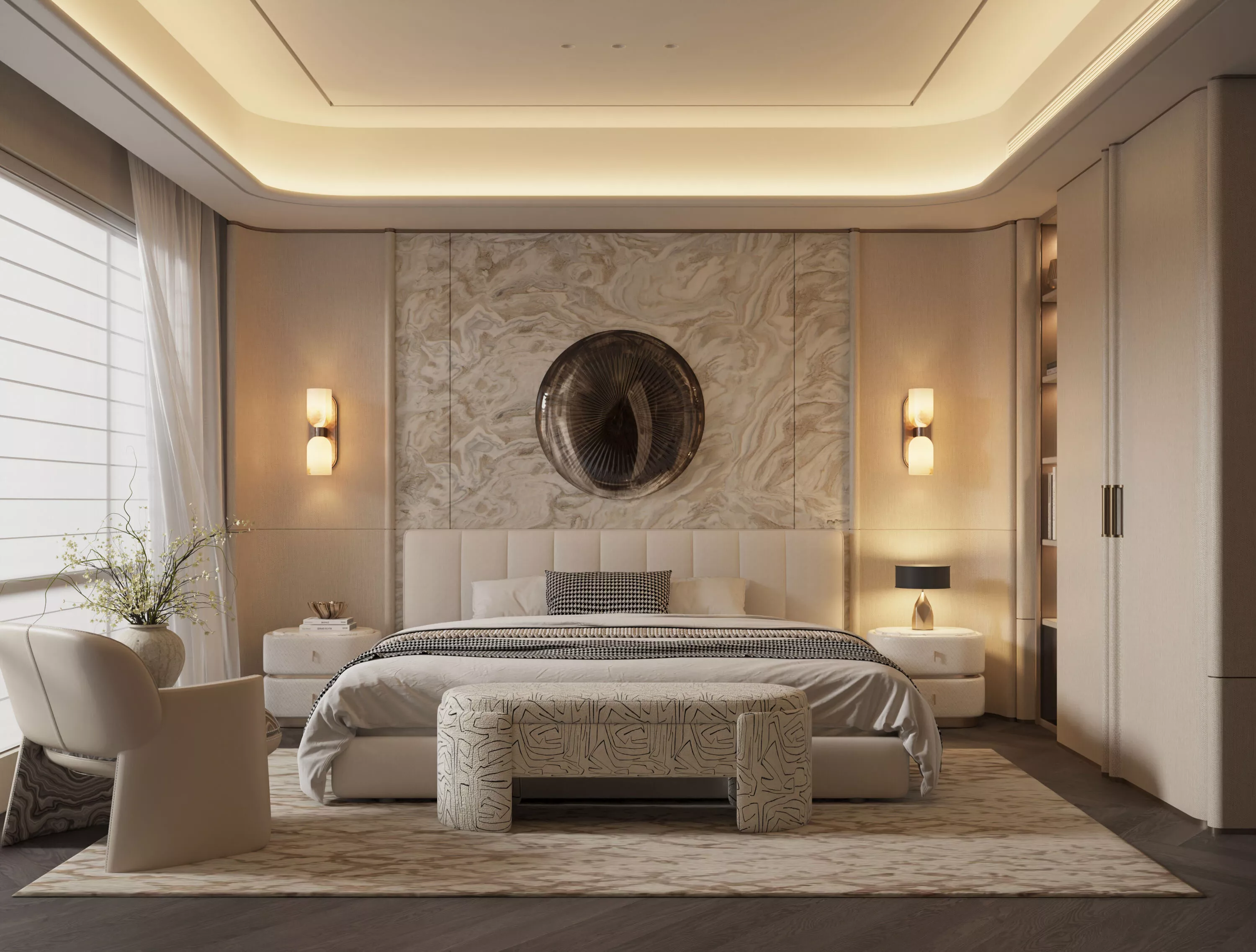 Bedroom interior scenes-Bedroom Design 3D model