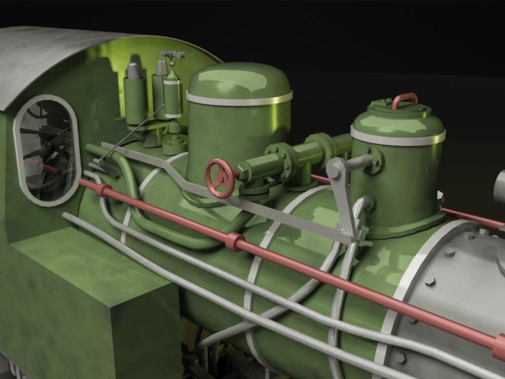 Py-27 Steam Locomotive 3D model_2