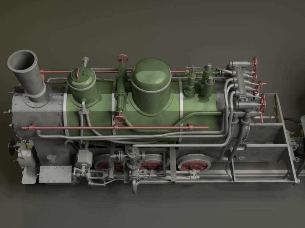 Py-27 Steam Locomotive 3D model_7