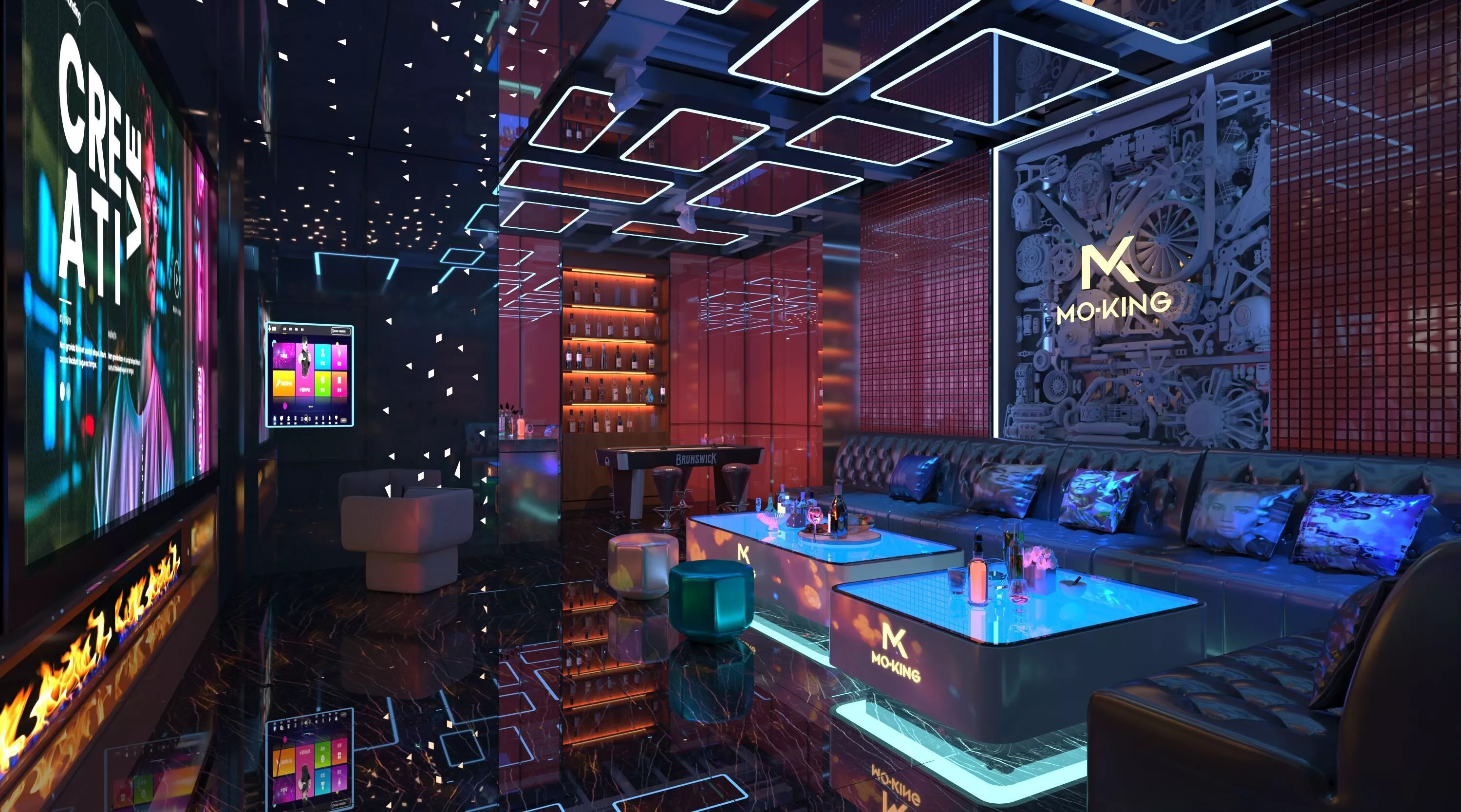 KTV Room- Night Club - Karaoke Room 3D model