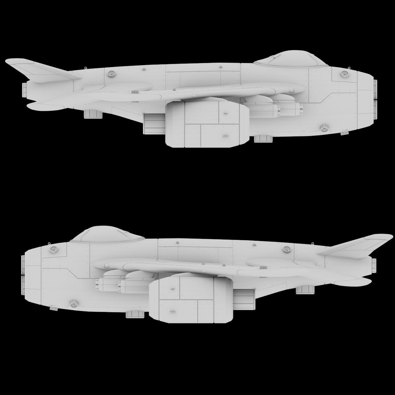 D-1 Space Superiority Fighter HD 3D model_5