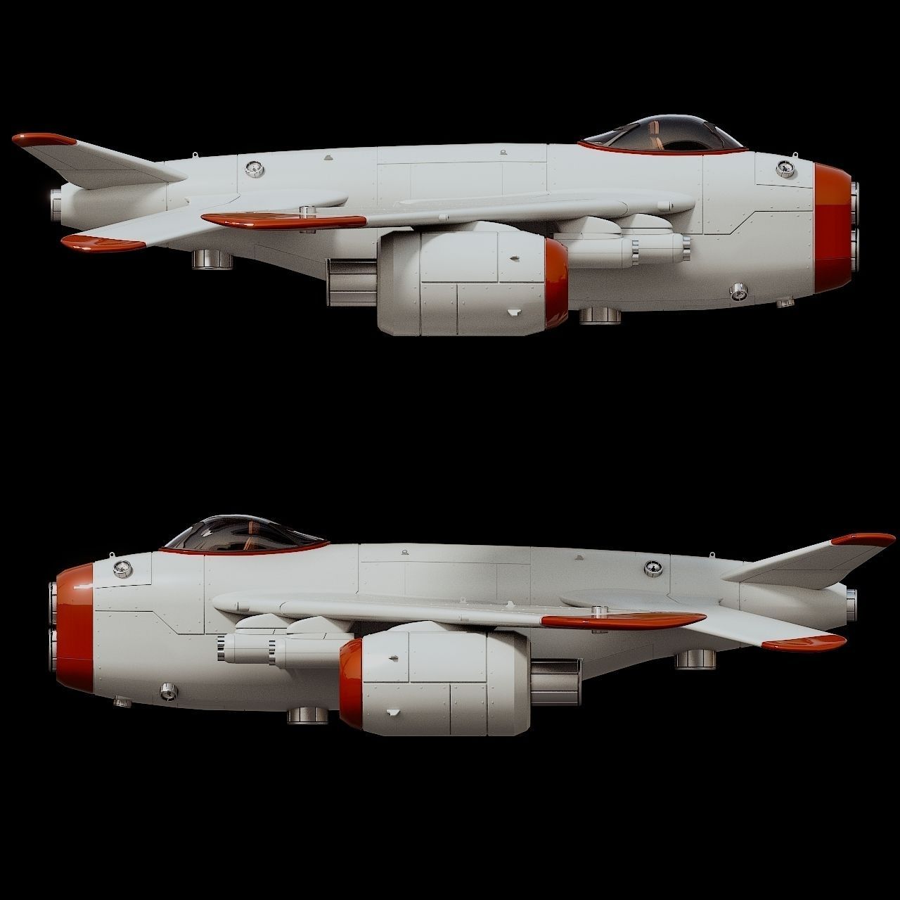 D-1 Space Superiority Fighter HD 3D model_4
