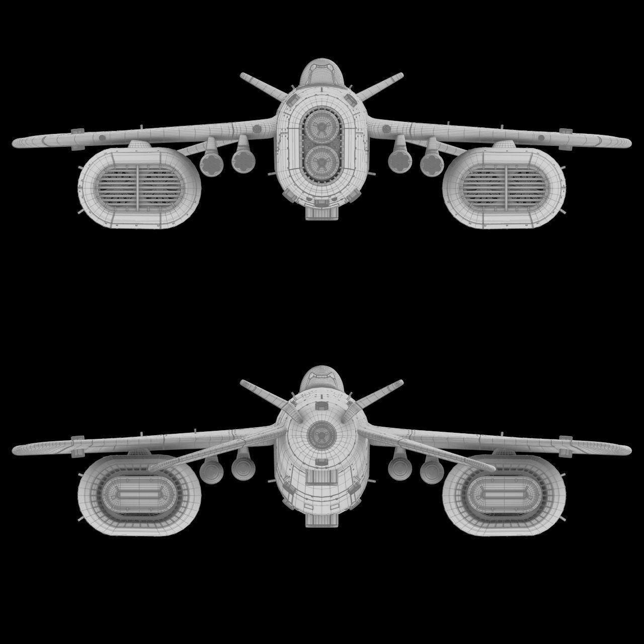D-1 Space Superiority Fighter HD 3D model_3