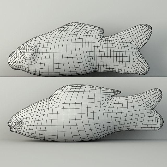 Hand Carved Petrified Wood Koi Fish 3 3D model_1