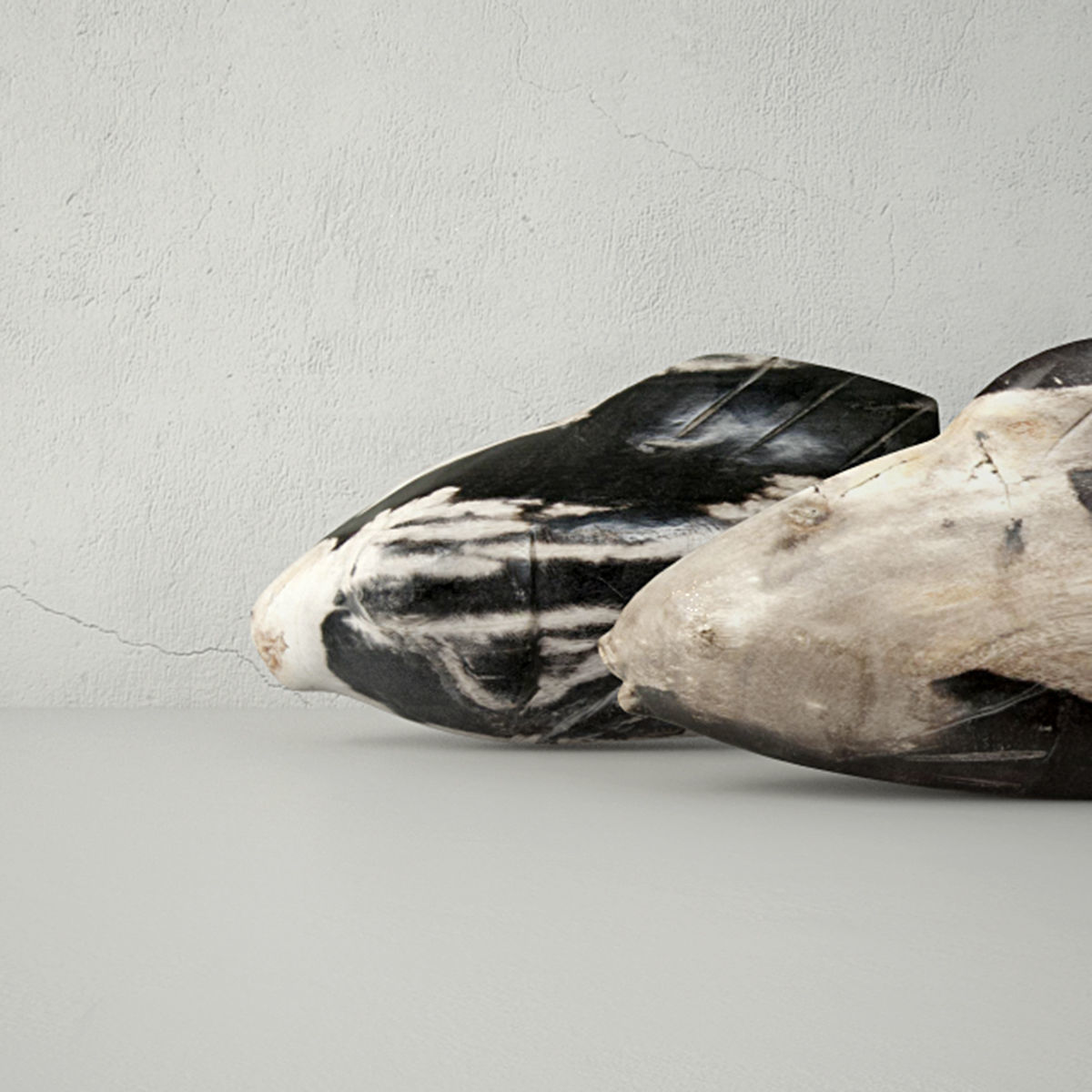 Hand Carved Petrified Wood Koi Fish 3 3D model_4