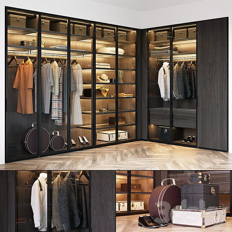 Poliform FITTED WARDROBE vray GGX corona PBR 3D model
