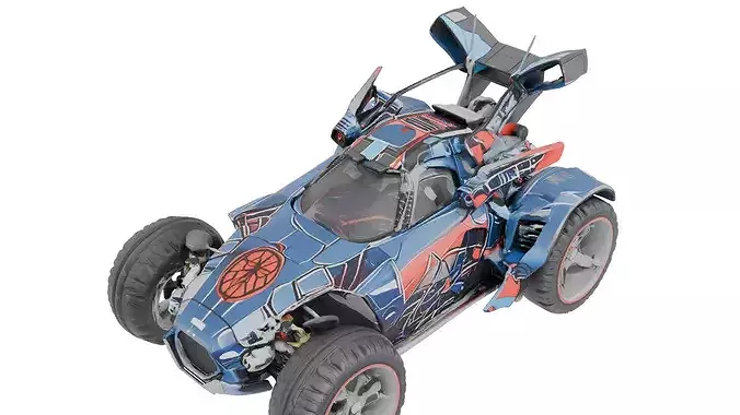 Game Ready High Poly Spider Man Classic Sports Car 3D Model