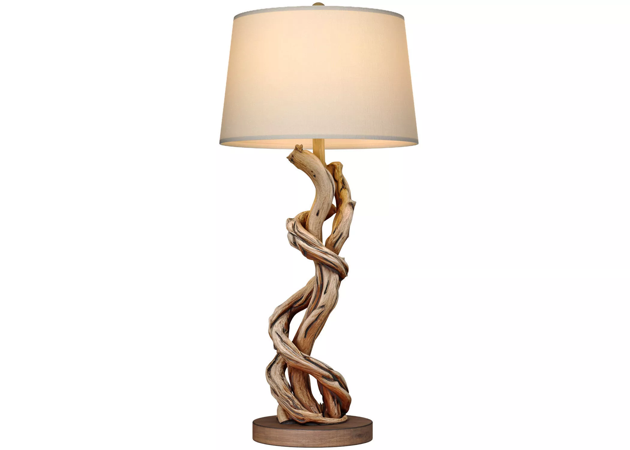 Table Lamp Natural Wood Light Fixture Eco-Style Driftwood 3D model