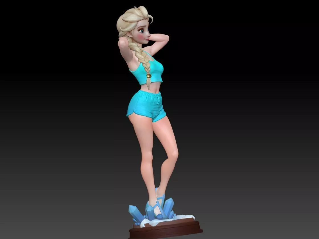 Stylized Ice Princess Collectible Figure STL for 3D Printing 3D print model