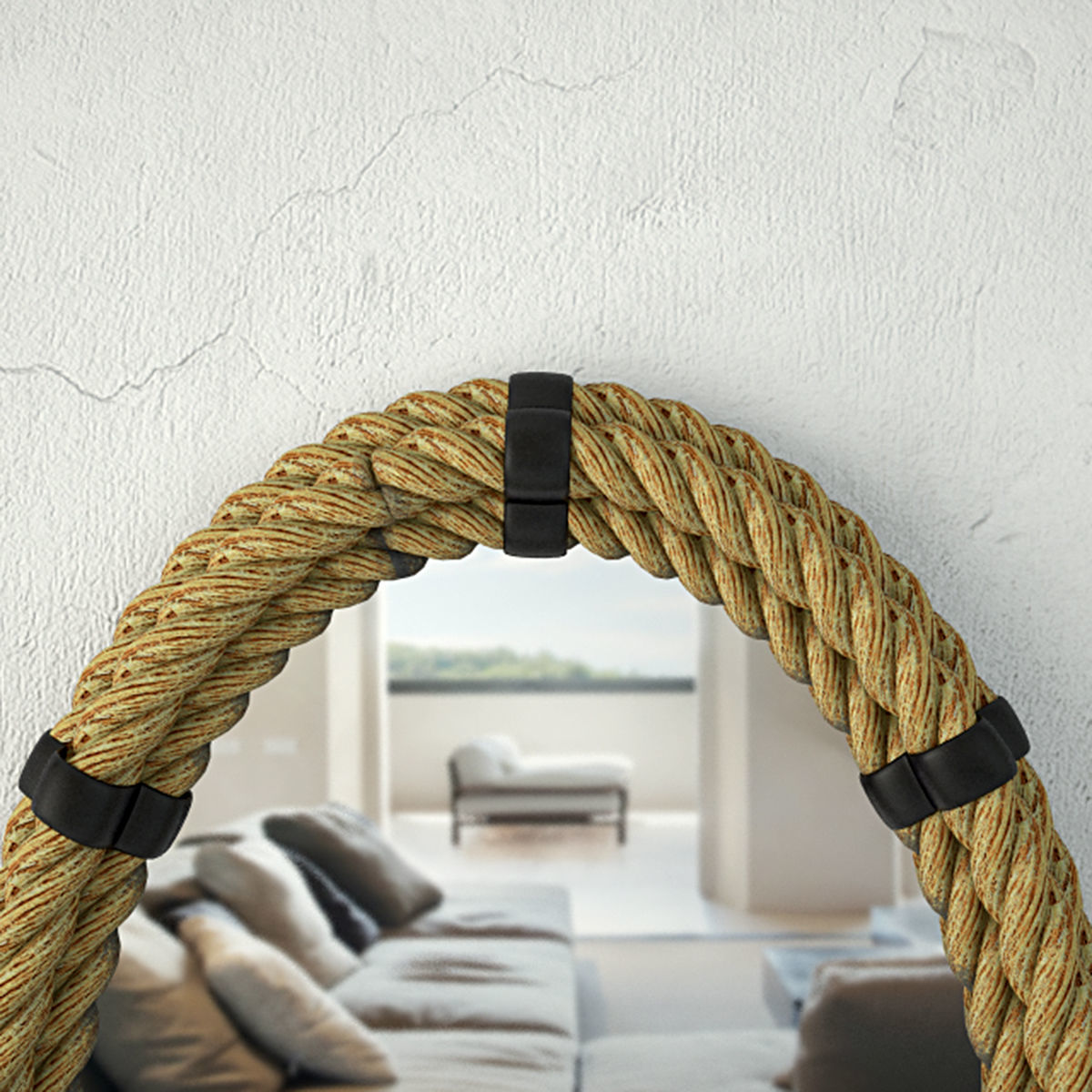 Nautical Rope Oval Mirror 3D model_4