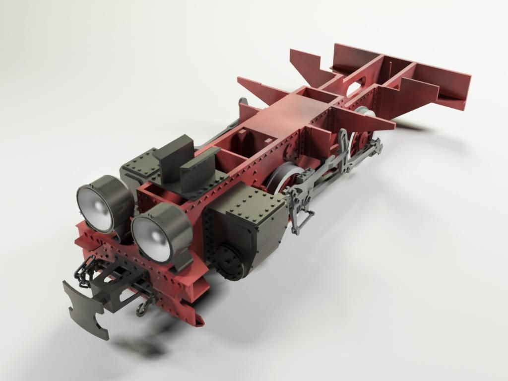 T2-71 Narrow Steam Locomotive 3D model_6