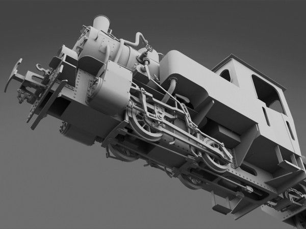T2-71 Narrow Steam Locomotive 3D model_11