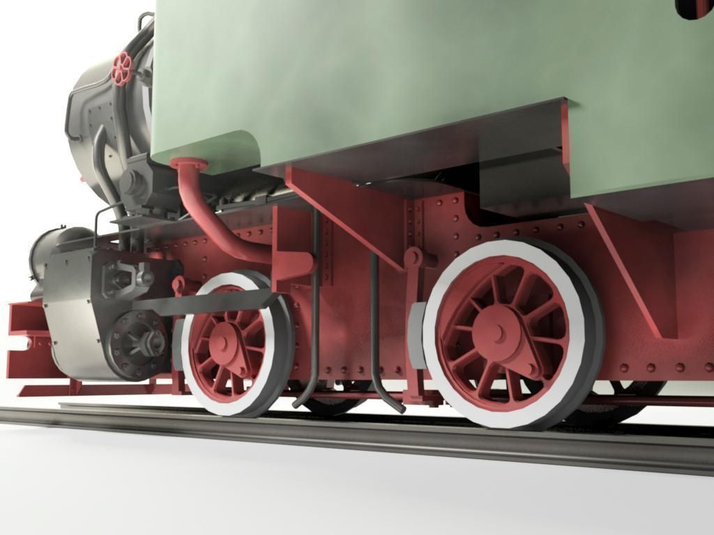 T2-71 Narrow Steam Locomotive 3D model_5