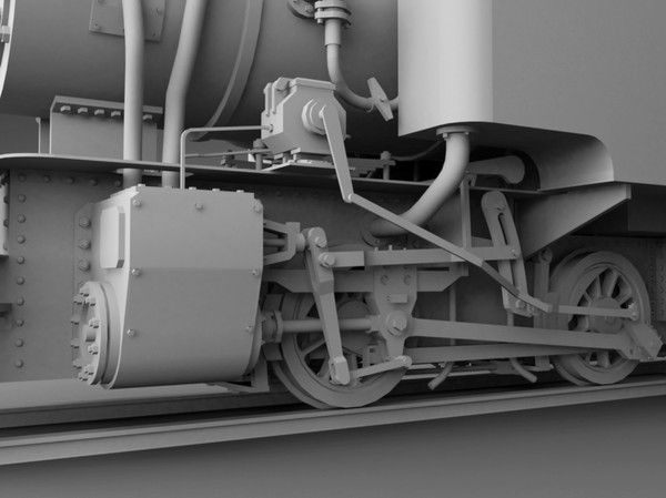 T2-71 Narrow Steam Locomotive 3D model_12